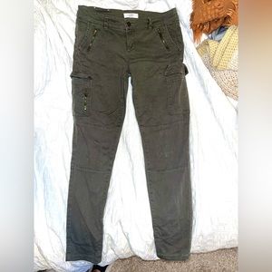 Dynamite Cargo Kaki Low Cut Kate Style Pants With Pockets